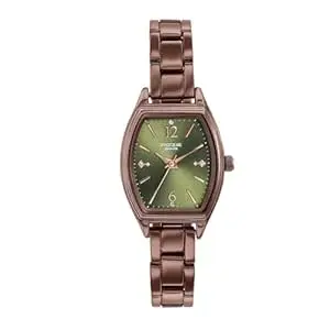 Sonata Poze 8 Quartz Analog with Green Dial IP Brown Stainless Steel Strap Watch for Women - SP80166QM01W