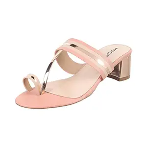 Mochi Womens Synthetic Peach Slip Ons (Size (4 UK (37 EU))