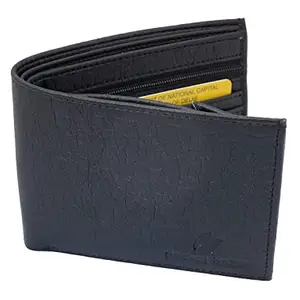 pocket bazar Men Wallet || Casual || Artificial || Leather Wallet || 9 Card Slots || Multicolor || Purse for Boys (Black-02)