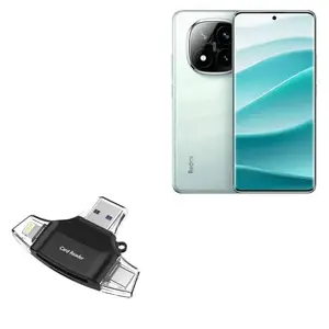 BoxWave Smart Gadget Compatible with Xiaomi Redmi Note 14 (China) - AllReader SD Card Reader, microSD Card Reader SD Compact USB - Jet Black