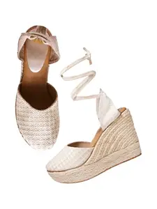 The White Pole Ravishing Platform Heels Perfect for Every Occasion,Fashionable Wedge Sandals For Womens & Girls