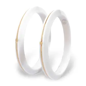 Hem Jewels by Ashok Jewellers 22kt (916) Yellow Gold Pola Bangles/Gold Handmade Chudi/Wedding Chooda for Women with Purity Certificate (Set of 2pcs, 6mm Broad) - WHITE (2.8 Aani)