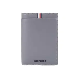 Tommy Hilfiger Drammen Men Leather Passport Case Wallet - Grey