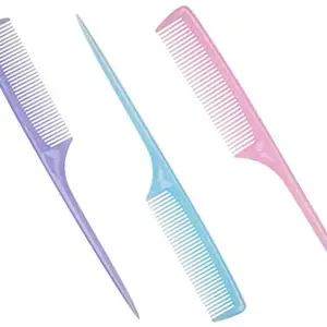 Ma Gayatri Traders Tail Comb with Medium Fine Teeth (Multicolor) -Pack of 3