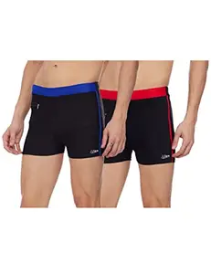 I-Swim Mens Costume Is-010 Size 2Xl Black/Red With Is-010 Size 2Xl Black/Blue Pack Of 2