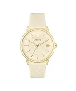 Lacoste Lacoste.12.12 Move Qtz Basic Champagne Round Dial Men's Watch|Champagne Silicone Material|Multi Color Band - 2011239