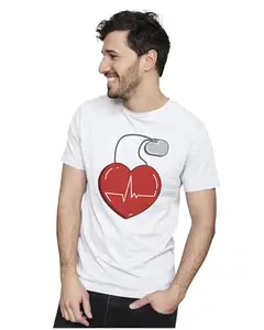 Men's & Women's Regular Fit T-Shirt Just Be Happy - Smile 100% Cotton Unise T-Shirt White|FemaleL(MEDICA03-White L Men GoalRT,)