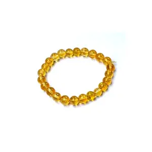 The Cosmic Connect Feng-Shui Citrine Crystals 8mm Beads Energized and Affirmed Healing Bracelet, Chakra Balancing, Bracelet for woman and Men
