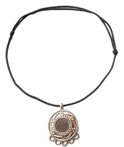 Jyokrish Handmade Adjustable Black Thread Hanging Round Chakri twisted Anklet For Women/girls | Nazariya |Payal |Adult |Free Size |Single Leg | Pack of 1