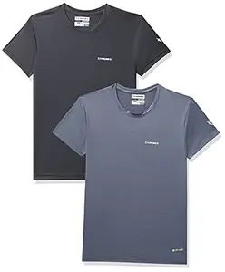 Charged Endure-003 Chameleon Spandex Knit Round Neck Sports T-Shirt Light-Grey Size Xs And Charged Pulse-006 Checker Knitt Round Neck Sports T-Shirt Graphite Size Xs