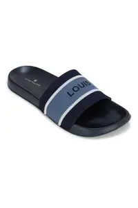 Louis Philippe Men Black Stripe Flip Flops
