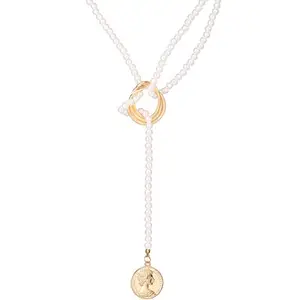 Jewels Galaxy Jewellery For Women Gold-Toned Gold Plated Layered Necklace (CT-NCKI-44208)