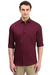 Allen Solly Men's Solid Slim Fit Shirt (ASSFGSPBM26132_Maroon
