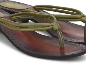 Picktoes PT-543 Women's Green Synthetic Leather Casual Heel Sandal