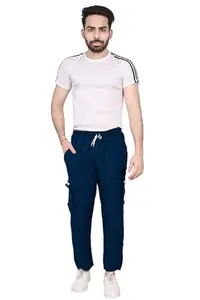 Men's Cargo Pockets Joggers Plain Track Pant || Men's Sweatpants (Pack of 1, Multicolor)