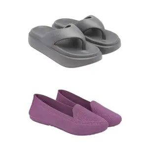 SPORTER Extra Soft Classic Casual wear with Flexibility Technology Flip Flop Combo for Women's/Girl's(6110+2016)