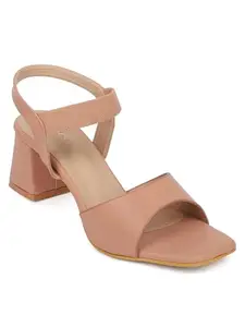 ICONICS Women Heeled Sandals,Pink,37