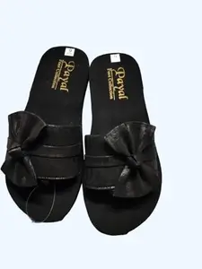 women new trending flat slipper (black, 6)
