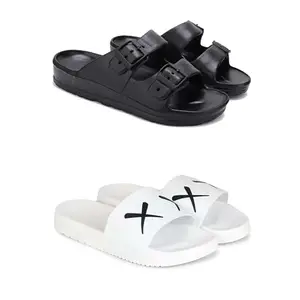 DRACKFOOT Men's Sandals | Lightweight Wear| Stylish & Easy to Wear For Men'S GR-SAN-(2-COMBO)-3115-3029-8