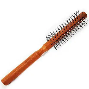 Ekan Wooden Round Brush Soft Bristle With Handle For Women and Girls 15 Gram Pack of 1
