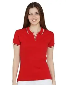 Scott International Women’s Cotton Polo T-Shirt | Half Sleeve Plain Collar Tee | Stylish Casual Top | Plain T-Shirt for Girls | Workwear for Office & Casual Wear
