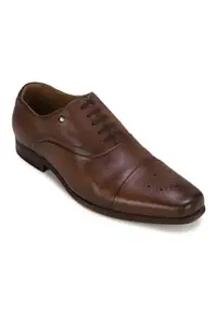 Louis Philippe Men Brown Leather Formal Shoes
