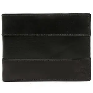 LOUIS STITCH Mens Dual Black Leather Wallet Purse for Men Stylish Latest Gifts Ideas
