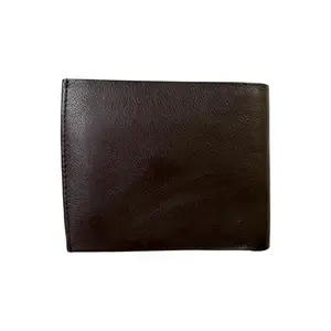LIDA FASHION Men's Genuine Leather Bifold Wallet, Multiple Card Slots, ID Window, Coin Pocket with Push Button Closure (Brown)