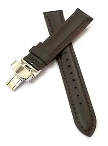 Ewatchaccessories 23mm Genuine Leather Watch Band Strap Fits 1853 Brown Deployment Silver Buckle-6