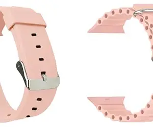 ACM Pack of 2 Watch Strap Slide 42mm 44mm 45mm 46mm 49mm Silicone Belt compatible with Kratos Ultra Max Sw19 Smartwatch Sports with Classic Band (Creame Pink/Creame)