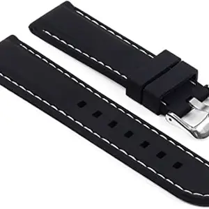 Ewatchaccessories 22mm Silicone Rubber Watch Band Strap Fit LUMINOR 1950 MARI Pin Buckle