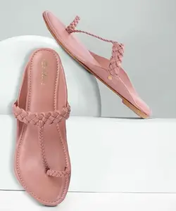 Picktoes PT-N712 Women's Pink Synthetic Leather Casual Flat Sandal