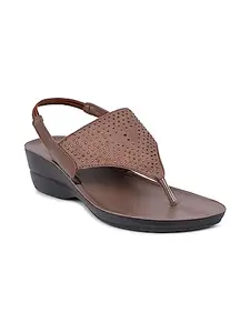 Bata SAMBA SANDAL Brown Casual Slipon Flip Flop Sandal Sandal Flat & Low HH 0-25 MM For Women UK Size- 6