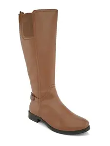 ALLEVIATER LEATHER Alleviater Synthetic Tan Stylish and Premium Knee Length Boots for Women and Teens