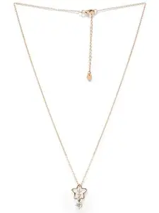Mannash 925 Sterling Silver|Tail Star Sparkly Rose Gold Plated Sterling Silver Pendant With Chain Necklace|Gifts for Women, Girls, Mother, Girlfriend| With Certificate of Authenticity and 925 Stamp