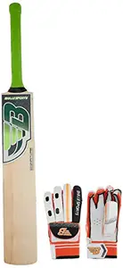 BHAJJI KASHMIRI WILLOW CRICKET BAT SIGNATURE WITH BATTING GLOVES 202 MENS