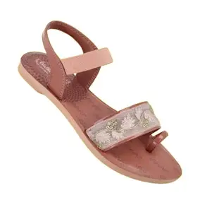 WALKAROOSandal For Womens|Casual Wear|Light Weight and Comfortable|Flat Fashion sandal|WL7809 - Blush
