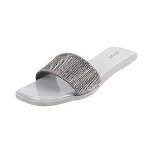 Mochi Womens Synthetic Grey Slippers (Size (3 UK (36 EU))