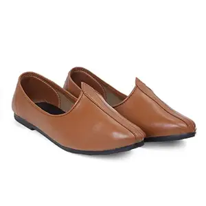 Divyanshu Mens Jalsa Casual Shoes (GVJ-8) (Tan, 6)