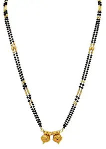COLOUR OUR DREAMS Traditional Necklace Pendant Gold Palted Glorious Hand Meena Long Mangalsutra/Black Beads Mangalsutr For Women Gold long chain(golden mangalsutra 24 inch-no-40)