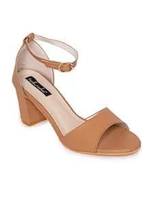 Funku Fashion Tan Block Heels - 1082