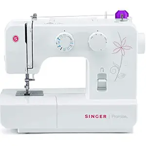 Singer Promise 1412 Automatic Zig-Zag Electric Sewing Machine, 12 Built-in Stitches, 18 Stitches Functions (White) Metal Frame