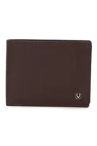 Allen Solly Men Brown Textured Genuine Leather Wallet