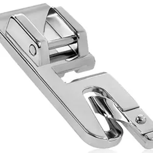Zenith Metal Pico Snap-On Foot for Automatic Sewing Machines (Singer/Usha/Brother) Narrow Roll Edge Presser Hemmer Foot | Stainless Steel Snap-on for Home Use | Compatible with Front Loading Machines