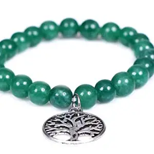 REBUY Green Aventurine Stone Tree of Life Bracelet Healing Crystal Stone Bracelet Reiki Stones Bracelets,Size 8mm, Natural Gemstone Bracelets | Charged Activated Energized Bracelets