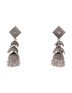 Bridal Wedding Traditional brass Jhumkas/Jhumka/Jhumki Earrings For Women Girls Pearl Copper, Metal Jhumki Earring