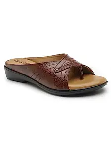 AROOM Women Stylish Casual Wedge Sandals-Slipper For Womens Girls (Brown, numeric_4)