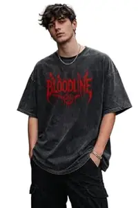 boffi ... 100% Cotton Oversized T-Shirt Unisex Drop Shoulder Dye Washed Street Look Black Pack of 1