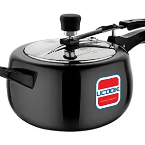 UCOOK By UNITED Ekta Engg. Royale Duo 5 Litre Hard Anodised Aluminium Inner Lid Induction Pressure Cooker with Stainless Steel Lid, Black price in India.
