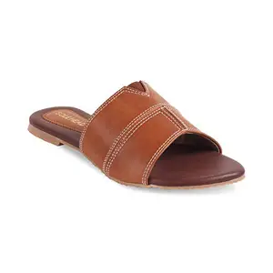 SOLE HEAD Tan Flats Women Sandal